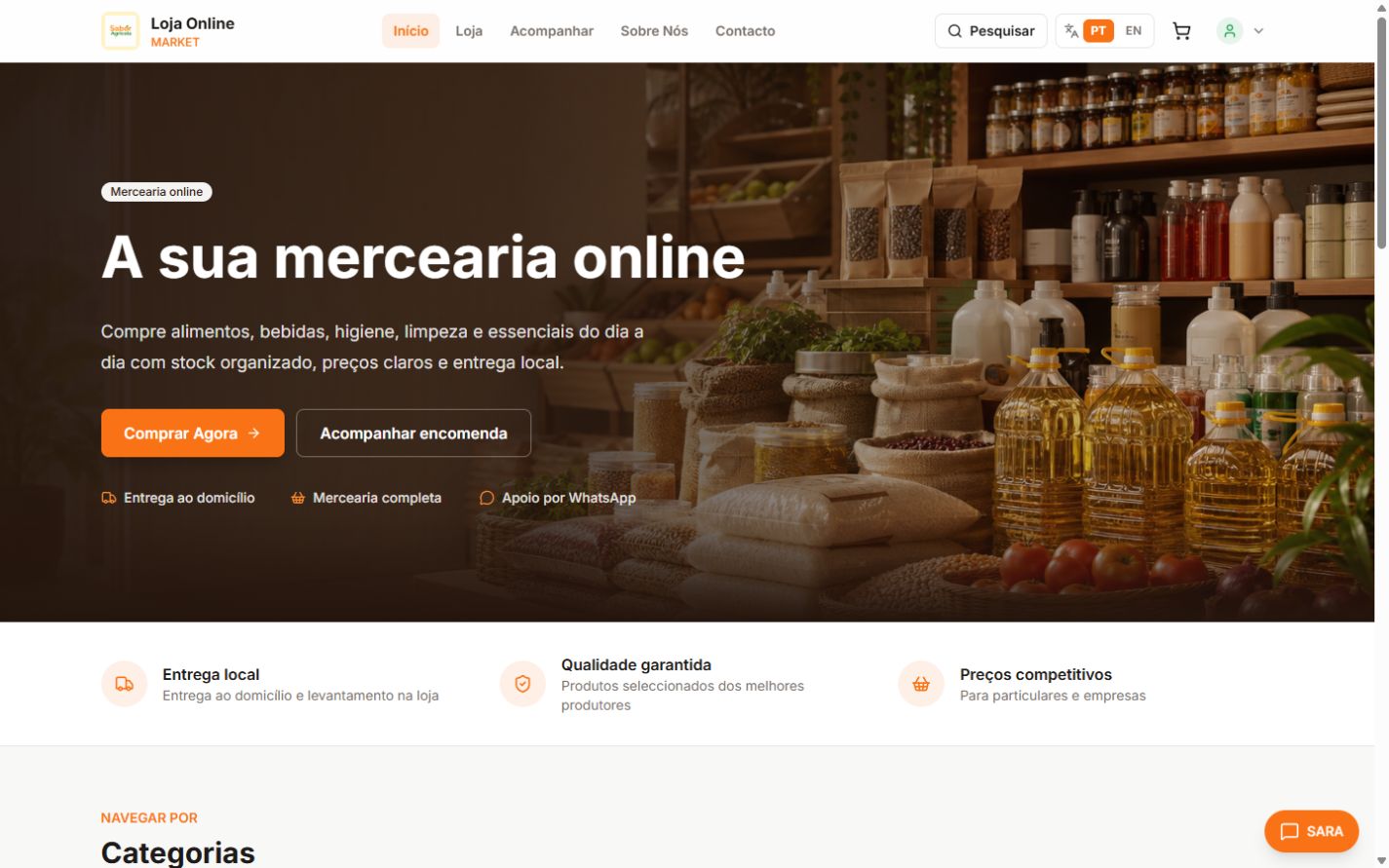 Sabor AgrÃcola online store homepage